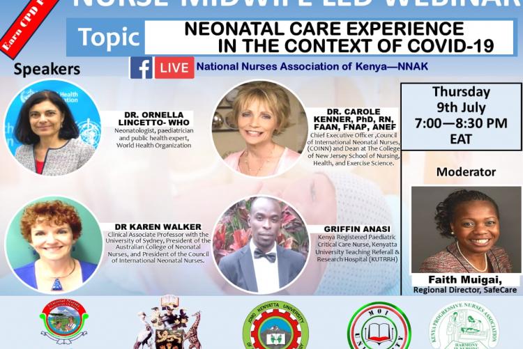 Nursing webinar: Neonatal care experience in the context of COVID-19 poster.