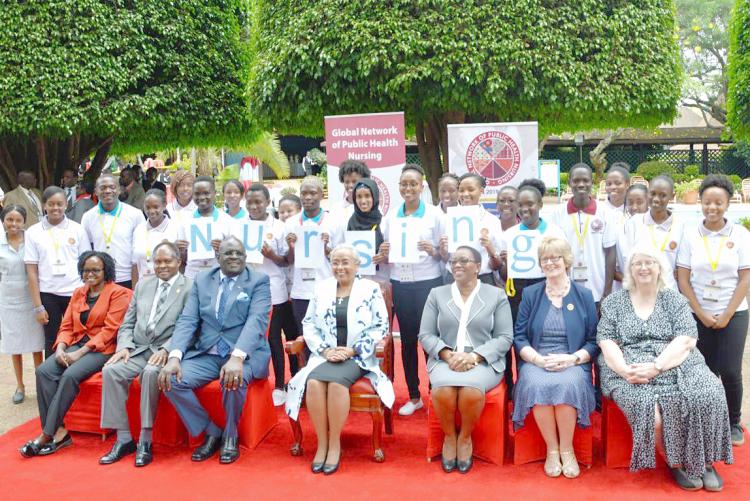 A group photo of First Lady Margaret Kenyatta with other stakeholders during the official opening of the conference.
