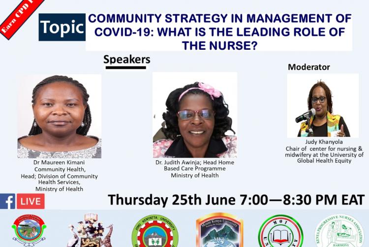 WEBINAR: Community strategy in management of COVID-19 poster.