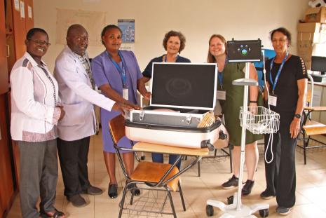 RAD-AID. Org radiology team donating the training equipment to the Department of Nursing Sciences.