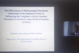 A screenshot of the online PhD defense session.